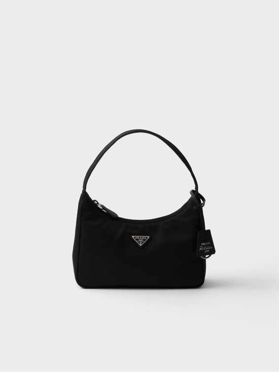 Prada Handbags - Prada Black Nylon Shoulder Bag with Logo Plaque